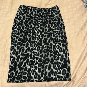 Animal print pull on pencil skirt